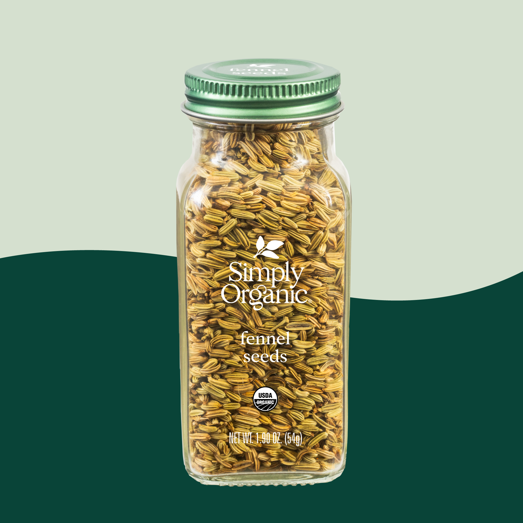 Pure Fennel Seeds, Certified Organic, Kosher, 1.90 Oz
