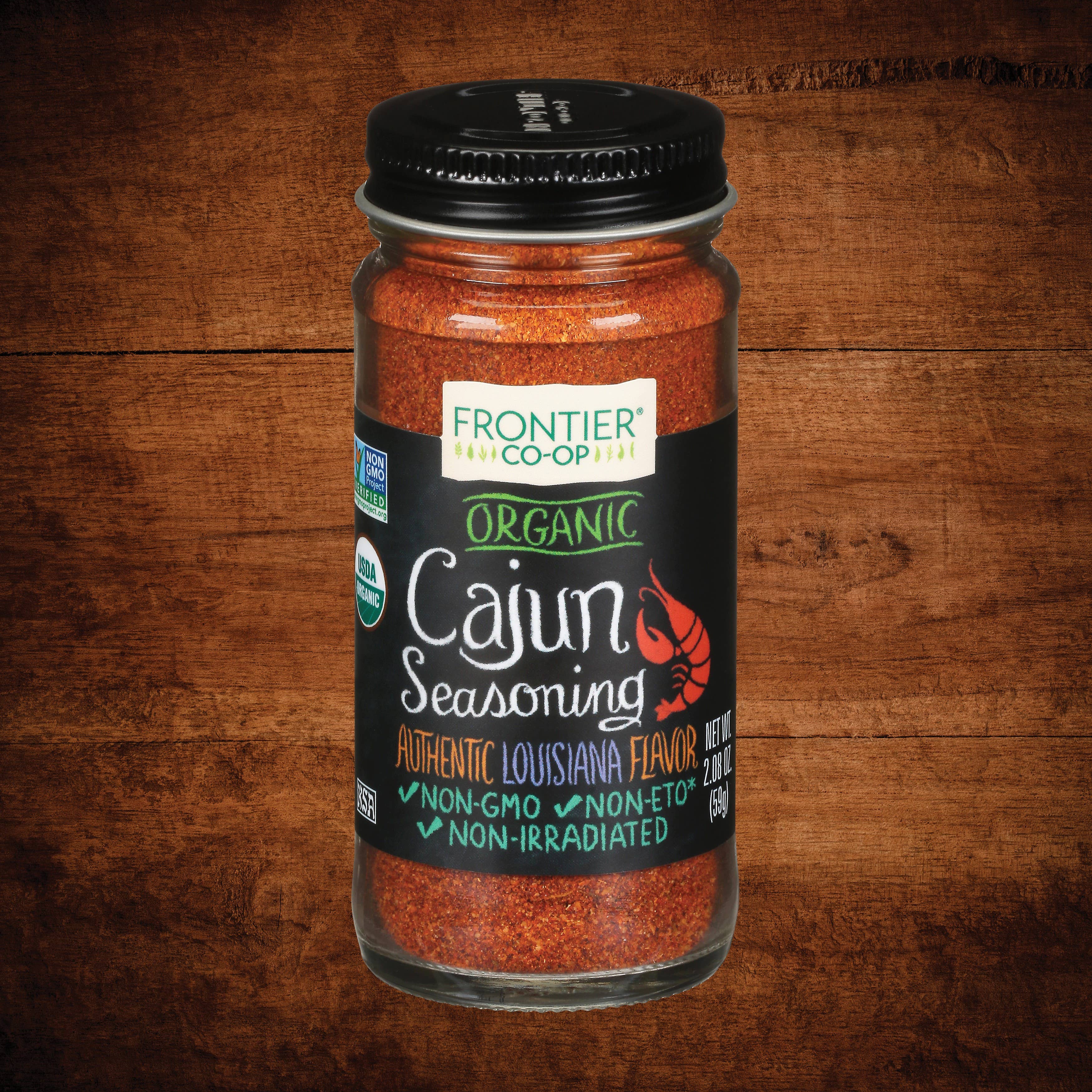 Cajun Seasoning, Certified Organic, Non-GMO, Kosher 2.08 Oz.