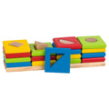 The 4 towers, shapes and colours sorting game