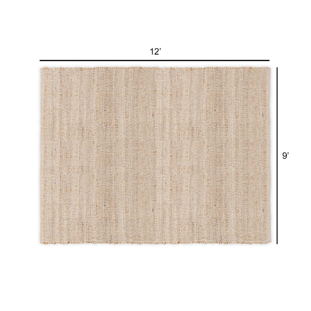 · REDEARTH · Jute Cotton Area Rug - 9'x12' Rectangular Rug, Sustainable Handwoven, Non-Shedding, Soft & Durable – Reversible, Neutral Tones for Home Décor in Living Room, Dining Room, Bedroom
