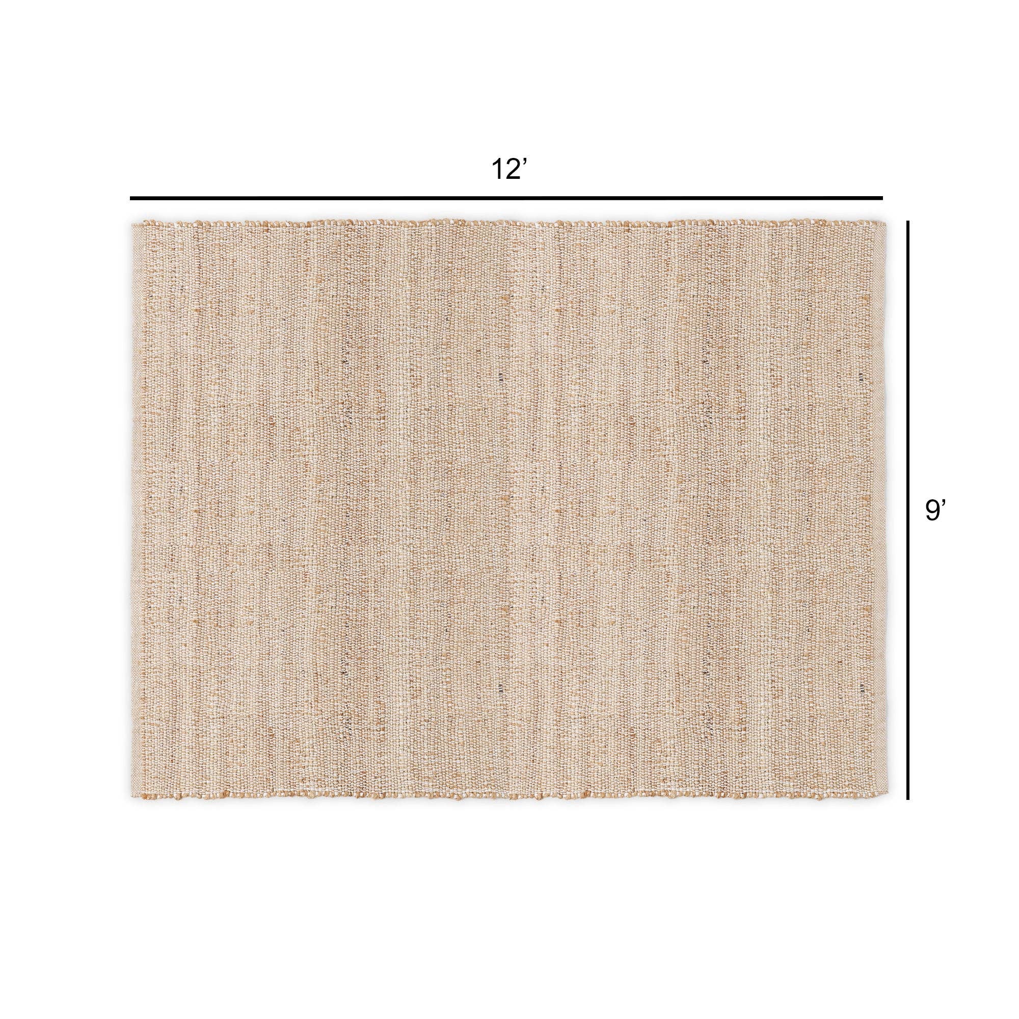 · REDEARTH · Jute Cotton Area Rug - 9'x12' Rectangular Rug, Sustainable Handwoven, Non-Shedding, Soft & Durable – Reversible, Neutral Tones for Home Décor in Living Room, Dining Room, Bedroom