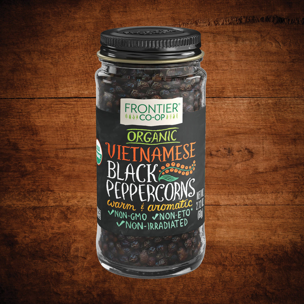 Vietnamese Whole Black Peppercorns, Organic, Non ETO 2.12 Oz