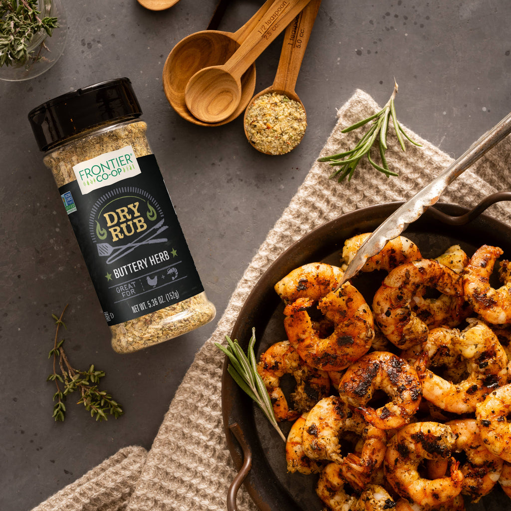 Buttery Herb Dry Rub, Non-GMO, Kosher, Non ETO, 5.36 Oz.