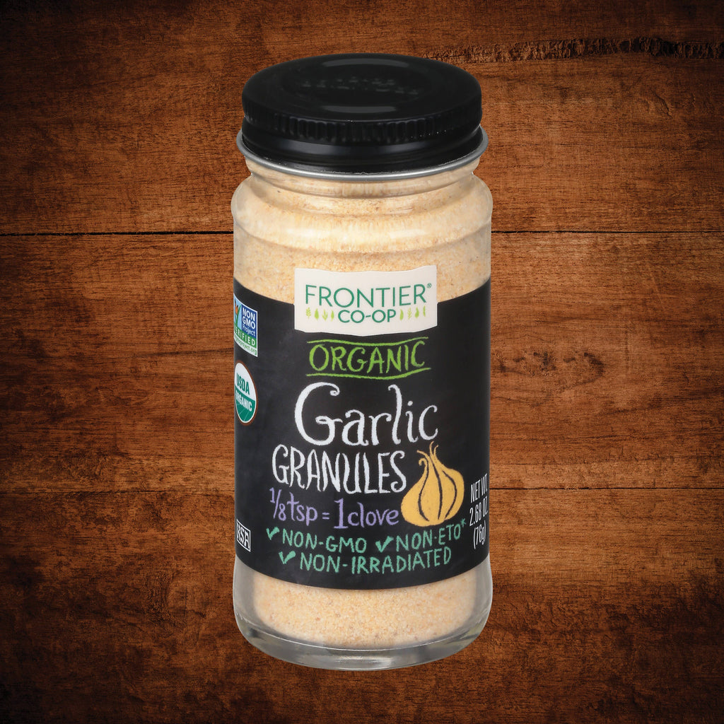 Garlic Granules, Certified Organic, Non-GMO, Kosher 2.68 Oz.