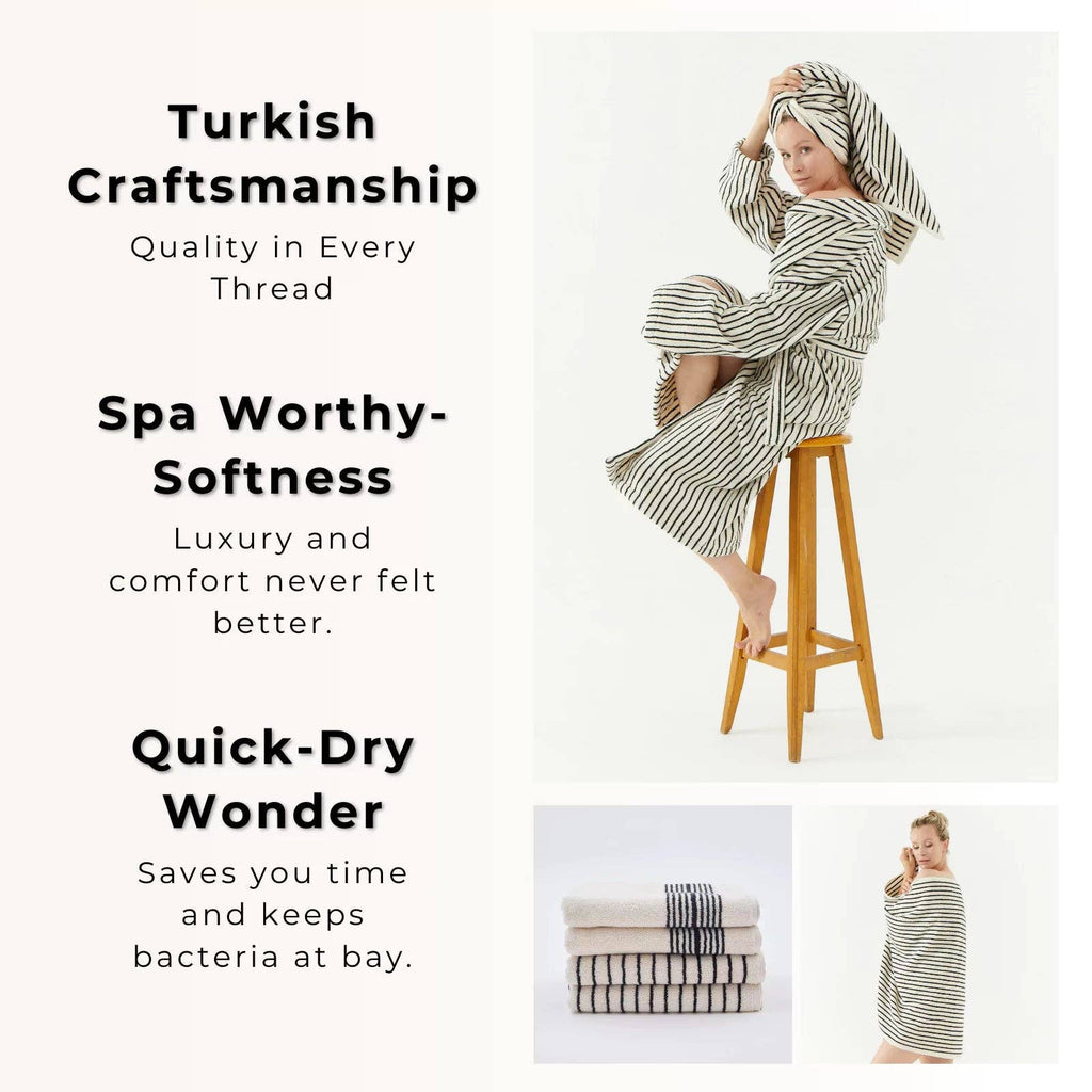 Melika Turkish Cotton Striped Terry Towel