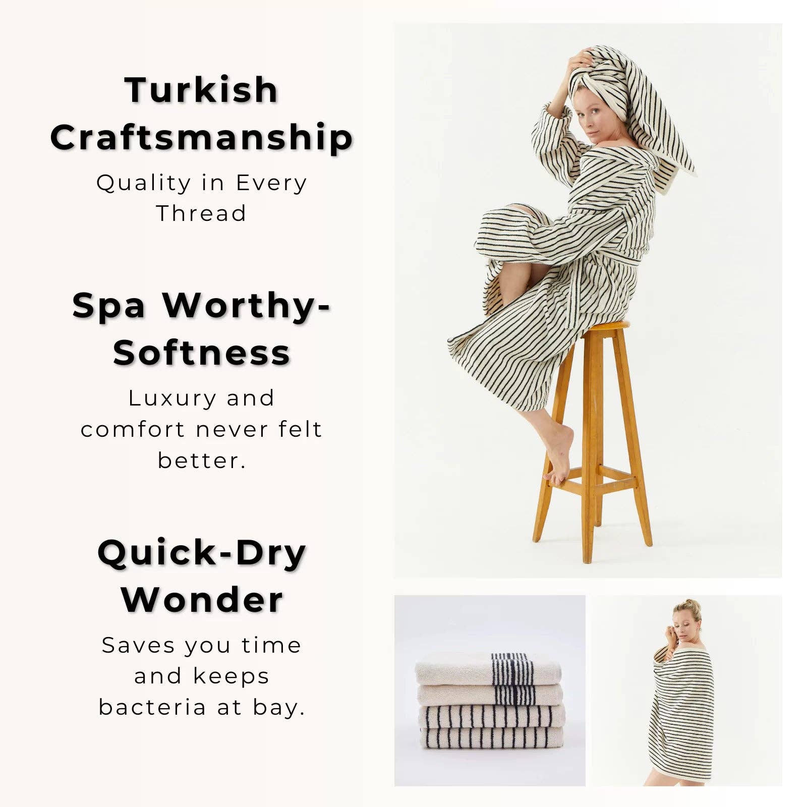 Melika Turkish Cotton Striped Terry Towel