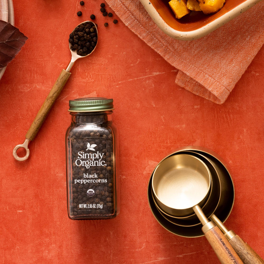 Black Peppercorns, Whole, Certified Organic, 2.65 Oz