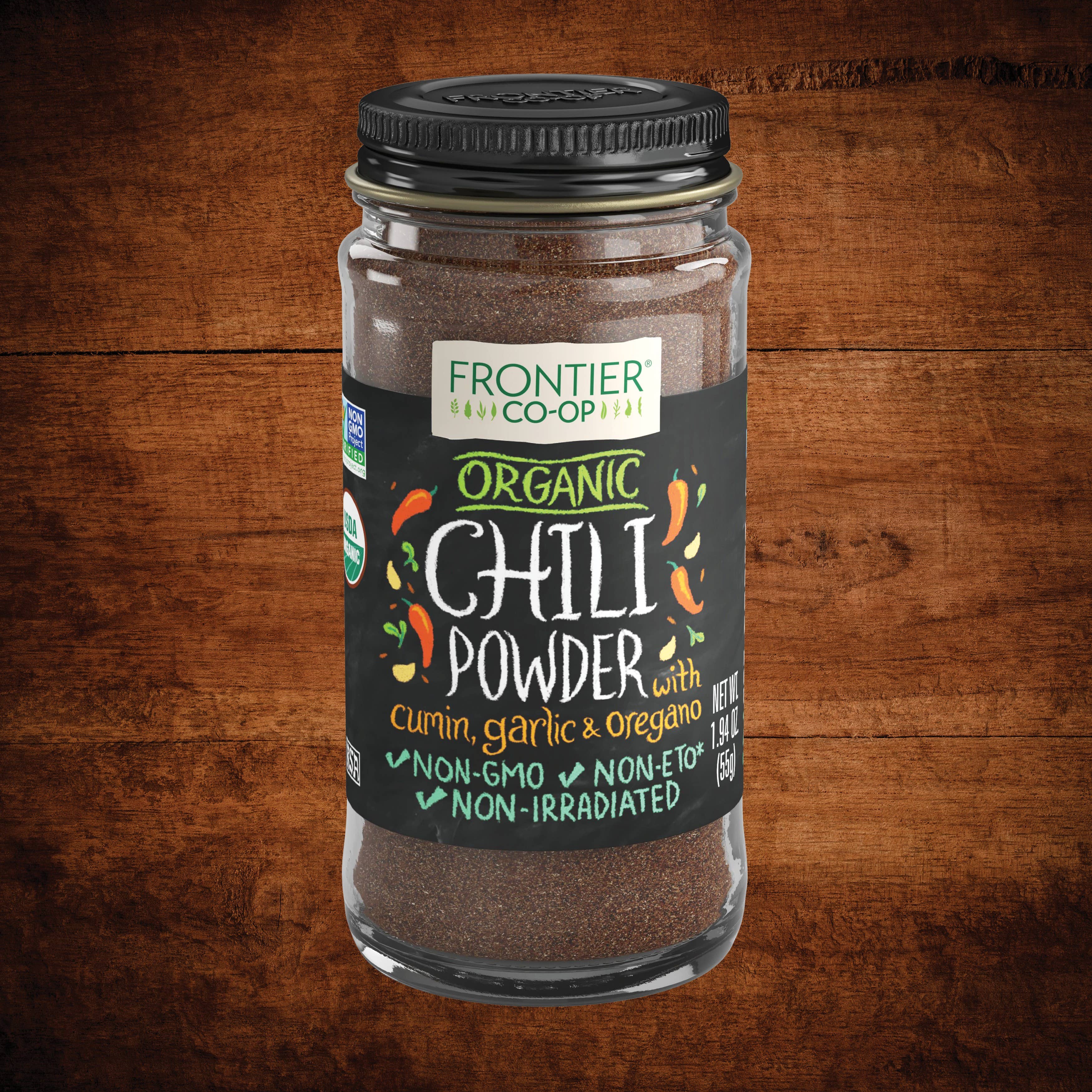 Chili Powder, Certified Organic, Non-GMO, Kosher, 1.94 Oz.