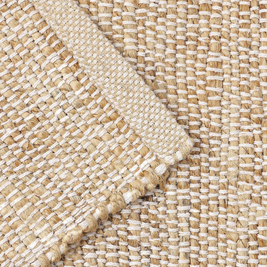 · REDEARTH · Jute Cotton Area Rug - 9'x12' Rectangular Rug, Sustainable Handwoven, Non-Shedding, Soft & Durable – Reversible, Neutral Tones for Home Décor in Living Room, Dining Room, Bedroom