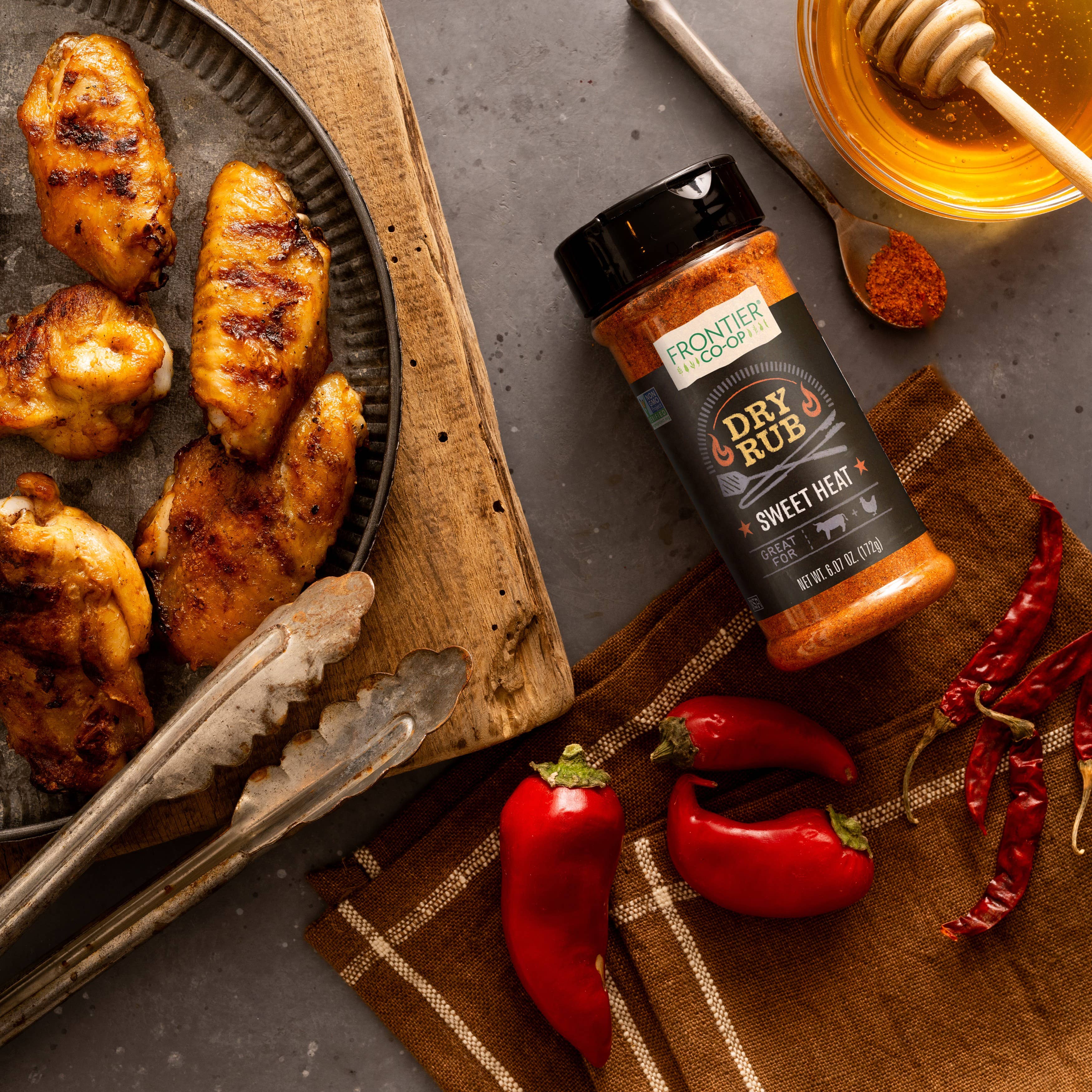 Sweet Heat Dry Rub Seasoning, Non-GMO, Kosher 6.07 Oz.