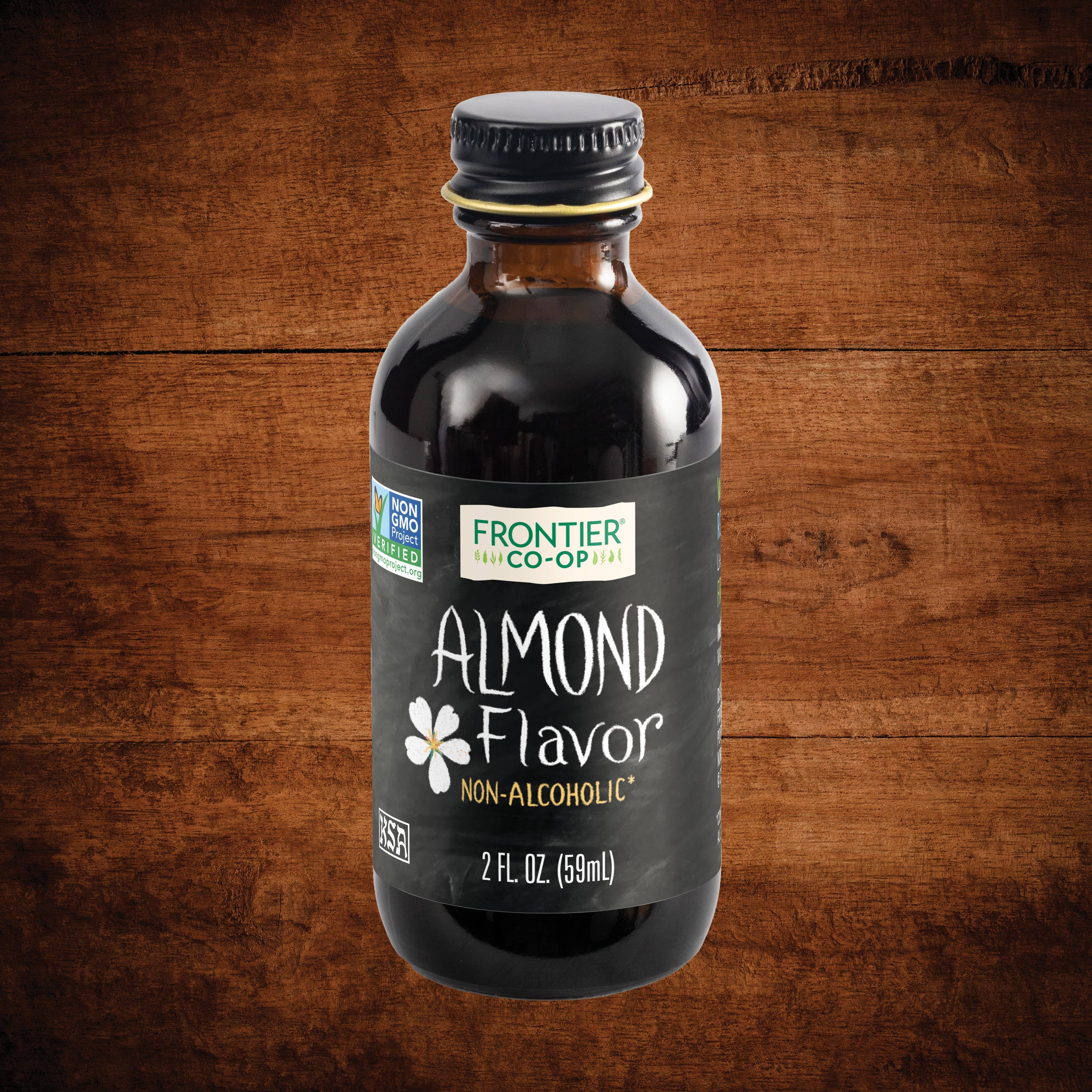 Almond Flavor, Non-Alcoholic, Non-GMO, Kosher, 2 Fl. Oz.